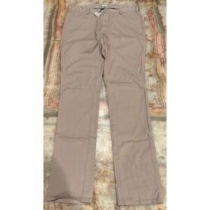 Peter Millar Mens Chino Straight Leg Pant Khaki Slash Pockets Zip Fly Size 36
